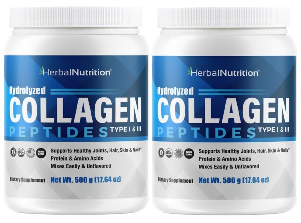 Kollagen peptider pulver hydrolyserede proteiner er Vital Proteiner til hud hårnegle og fælles sundhed, Keto, Paleo Friendly, Non- GMO, Gluten Free, 45 Servere, 2 Containers