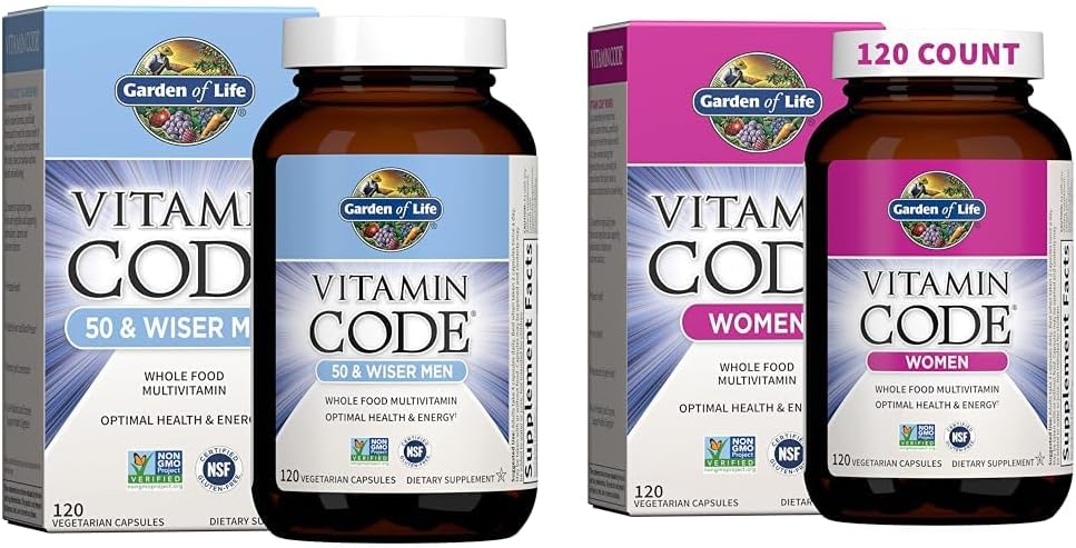 Livets have Mænd & Kvinder Multivitaminer, Vitamin Code 50 & Wiser Mænd 120 Kapsler og Vitamin Code Kvinder Multi 120 Kapsler