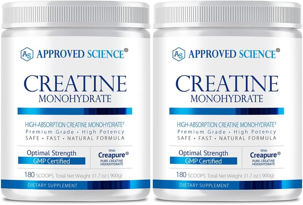 Godkendte videnskab Creatinine monohydrat pulver med BioPerine - understøtter Lean Muscle Growth and Recovery - 360 Servering - 5000mg Per Servering - Unflavored - Non- GMO, Vegan