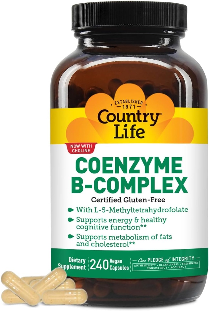 Country Life, Coenzym B- Complex Vitamin, Support Energy and Metabolisme, Daily Supplement, 240 ng