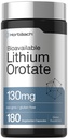 Horbäach Lithium Oroter 130 mg * 124; 180 Kapsler * 124; Non- GMO, Gluten Free * 124; 5mg Biotilgængelig Elemental Lithium