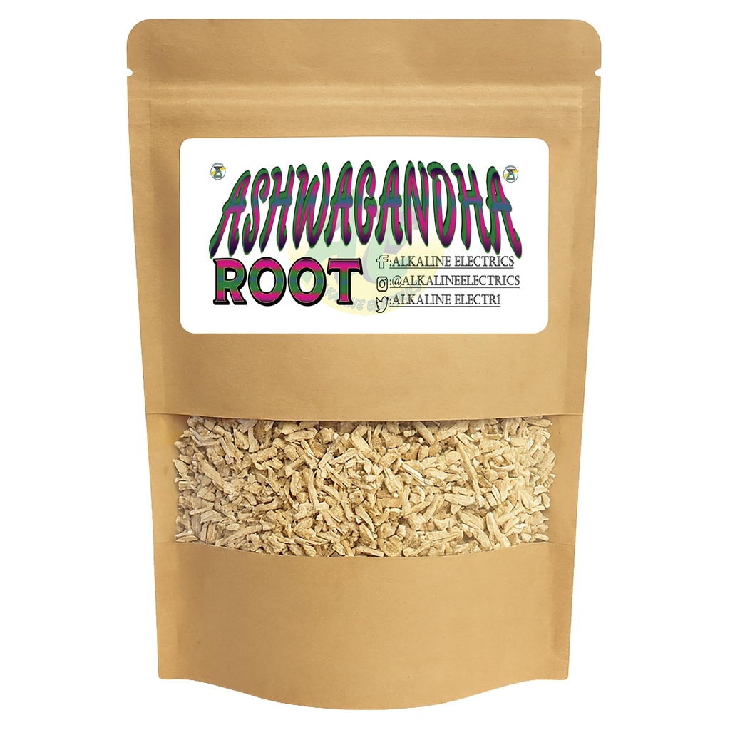 Ashwagandha Root against 124; Witania Somnifera area 124; Organisk dyrket i Oregon area 124; Stress Relief area 124; 100% Natural and Non GMO area 124; Resealable Package to Keep Freshness area 124; 1oz