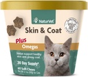 NaturVet - Skin & Coat Plus Omegas til Katte - 60 bløde Chews