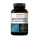 NatureBell Advanced Glucosamin Chondroitin MSM Supplement, 240 Capsules Name 124; 10- in-1 Joint Support Complex - with Hyaluronic Acid, Collagen, Gurkemeje, Boswellia, & Mere - Non- GMO
