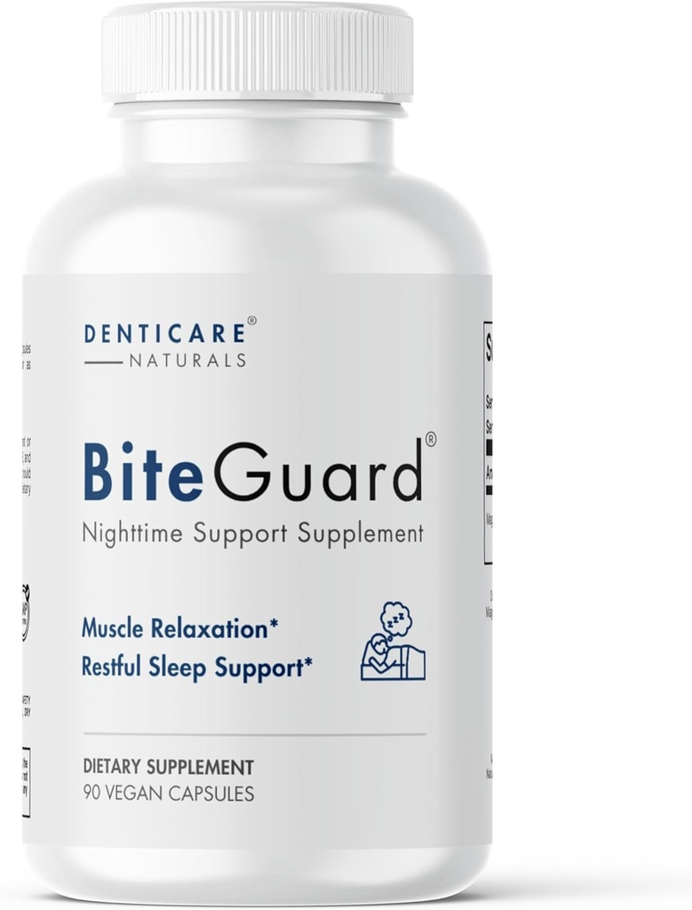 Denticare Bit- Guard for Tandslibning & Clenching, TMJ Relief, Calms Jaw med Magnesium - 90 Caps