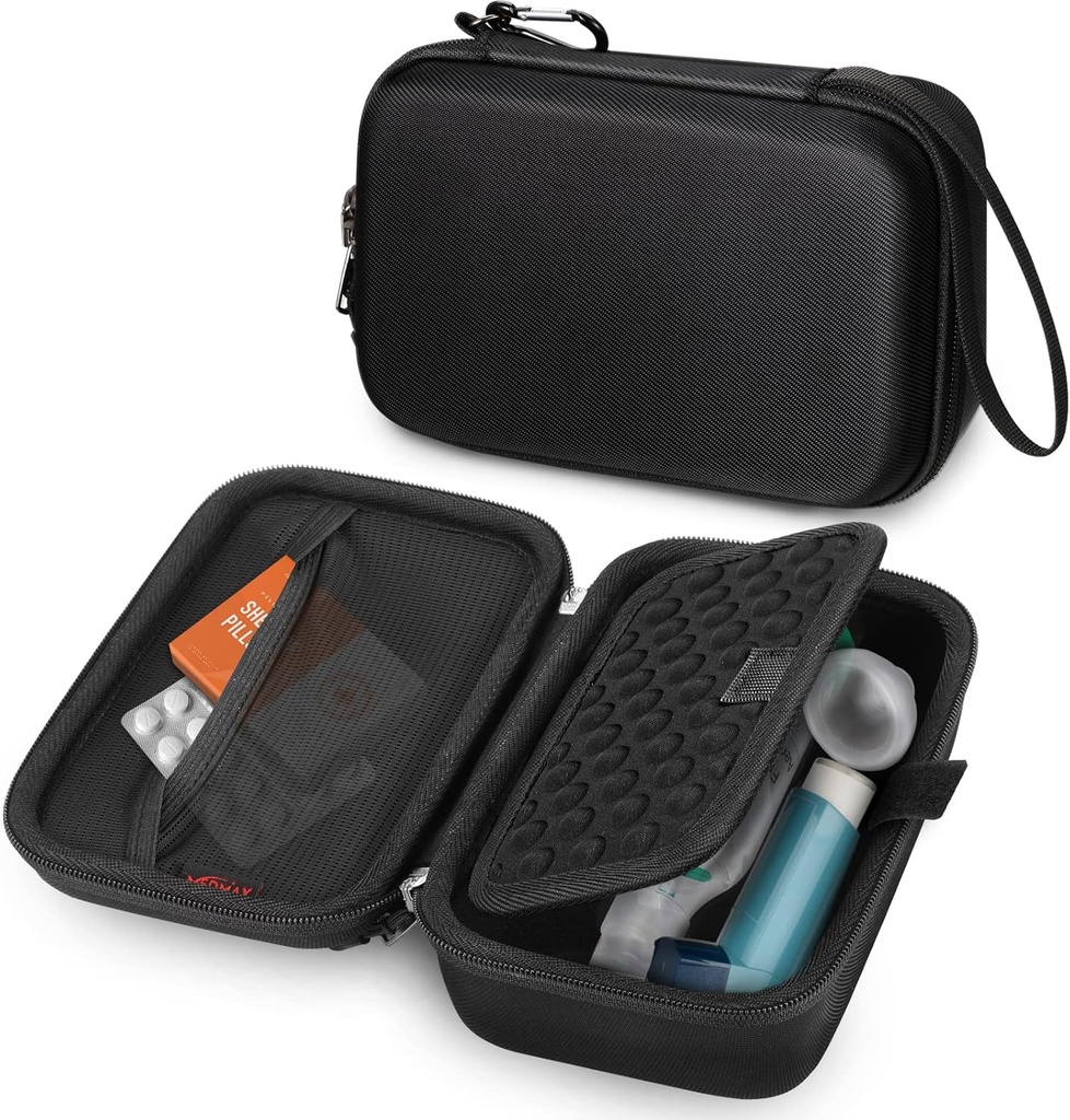 Hard Shell sag for Portable Nebulizer Asthma Inhaler, Portable Shockproof Anti- Scratch Travel Carriing Case for Personal Inhalers Nebulizador for Breathing Problemer håndholdt Nebulizer, Sort