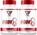 NutraRize (2 Pack) Vigor 8 for mænd, Vigor 8 Pills Male Enhancing Formel, Vigor Otte Supplement Kapsler Test Boost, Vigor8 Stamina Booster Anmeldelser Horny Goat Weed Tongkat Ali (120 Kapsler)