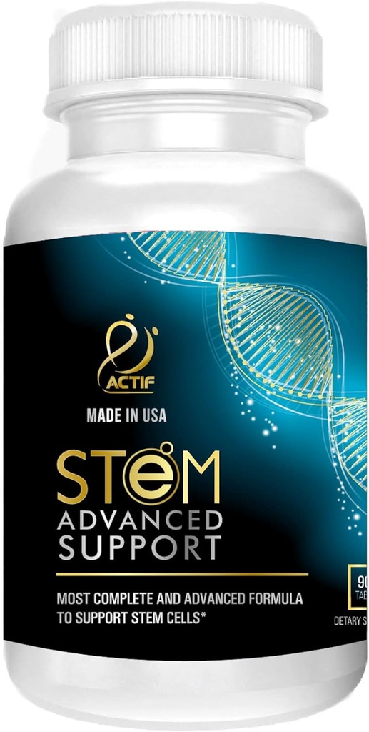 ACTIF STEM Cell Support - Maksimal styrke med 10 + Stem Cell Faktorer, Ikke GMO, 2 Måned Supply, Made in USA
