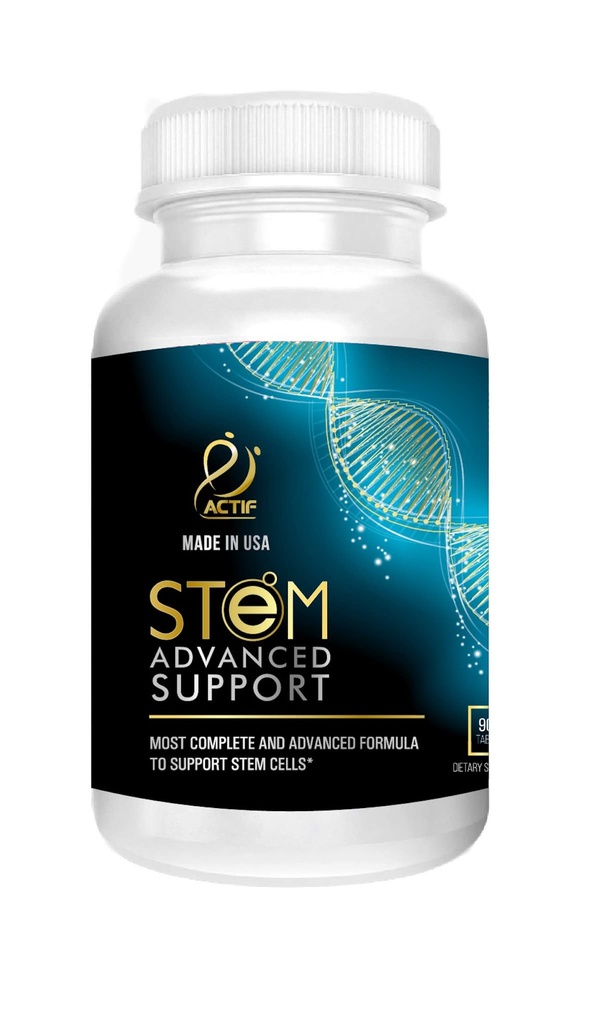 ACTIF STEM Cell Support - Maksimal styrke med 10 + Stem Cell Faktorer, Ikke GMO, 2 Måned Supply, Made in USA