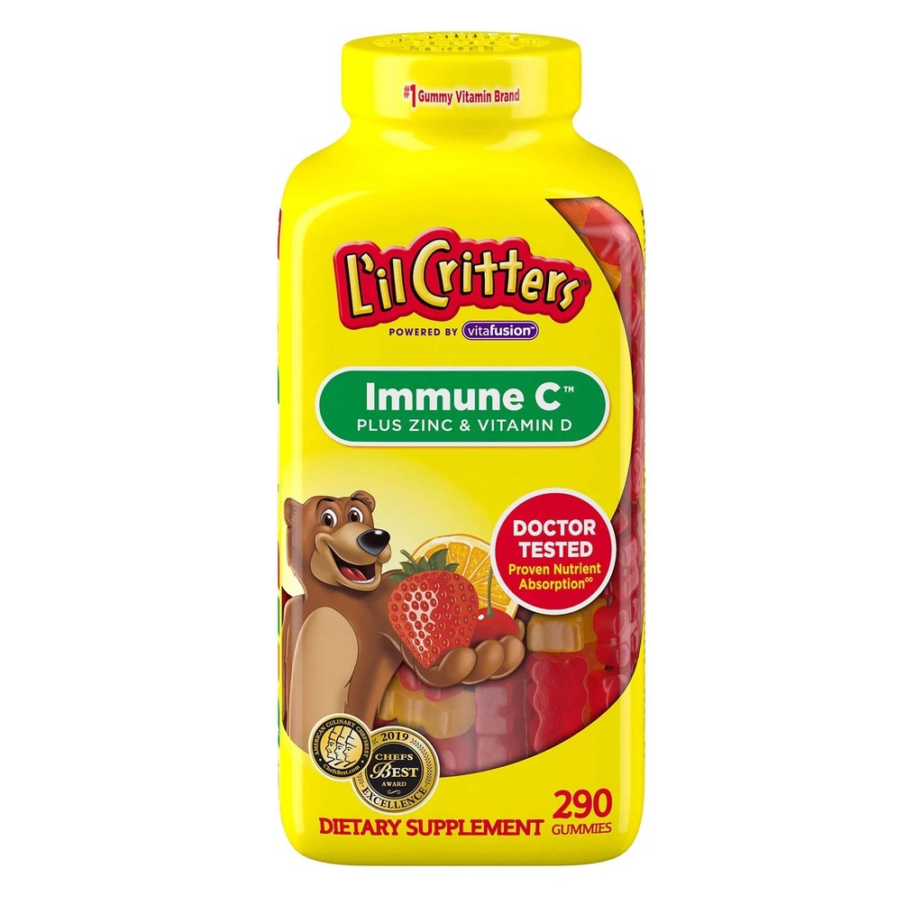 L 'il Critter Kids' ImmunC Plus Zink og D-vitamin (290 Tæl)