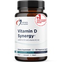 Design for sundhed D-vitamin Synergy - 2000 IE D-vitamin med K tillæg - understøtter sunde moods, ben sundhed + immunforsvar for voksne - VIT D3 + vitamin K - Gluten Free + non- GMO (120 kapsler)