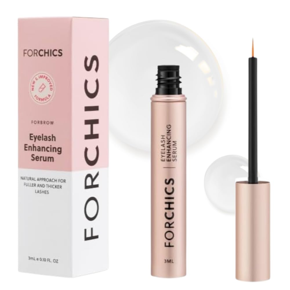 ForChics 2 i 1 Lash og Brow Growth Serum - Hormone-Free Enhancer for Thicker, Længere Lass og Brows i 2 uger - Økologisk, Vegansk og Gentle