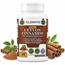 Økologiske kanel kapsler, energi, hjerte & stofskifte support, Certified Organic Ceylon kanel piller, non-GMO, Vegan, Gluten- Free - 60 kapsler