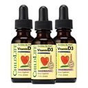 D3- dråber til børn, børn og tandlæger - Flydende D-vitamindråber, 500 IE pr. dråbe, immun- og bensygestøtte, naturlig berry - 1 Fl Oz (pakke med 3)