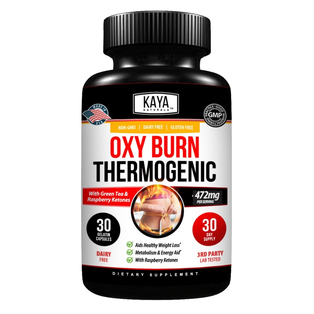 Kaya Naturals Oxy Burn - Thermogen Herbal Formel for Aktiv Living - Non-GMO & Gluten- Free - 30 Greve
