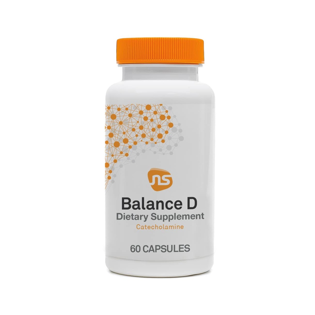 NeuroScience balance D - Mood Support for Energy, Focus & Brain Health - Vitamin B6, Folate & Mere - Støtte Dopamin Syntese for sund Craving Control & Cognition (60 kapsler)