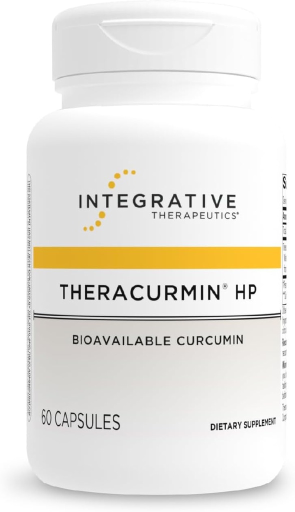 Integrative Therapeutics Theracurmin HP - Gurkemeje supplement til hjerte og fælles sundhedsstøtte * - Muscle Recovery Support * - Non- Soy, Dairy- Free & Gluten- Free - 60 kapsler (30 Servere)