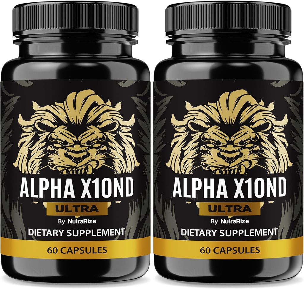 (2 Pack) Alpha X10nd Ultra for mænd, Officiel Mand Formel til at vedligeholde Stamina og Peak Performance, All- Natural Blend for Nutrition og Health Support, AlphaX10nd Supplement Anmeldelser (120 Kapsler)