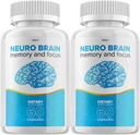 (2 Pack) Neuro Brain and Focus Supplement, Neuro Brain Memory Focus og Kognitiv Support, Neuro Brain Pills Nootrop NeuroBrain to Boost Memory Neuro Brain Vitamin (120 kapsler)