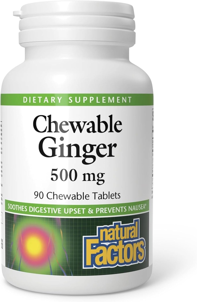 Naturlige faktorer Chewable Ginger 500Mg, 90 CT