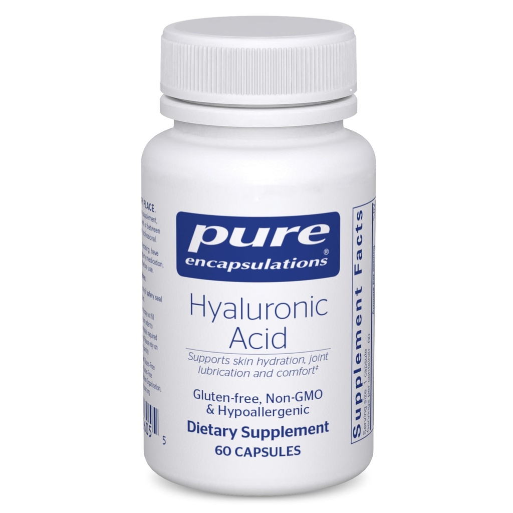 Ren indkapsling Hyaluronsyre - til hudhygiejne, Smøremiddel og sundhed i leddene * - Effektiv absorption - Gluten Free - Vegan & Non- GMO - 60 kapsler