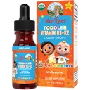 MaryRuth Organics CoComelon Vitamin D3 K2 Liquid Drops for Toddlers | Vitamin K2 D3 Supplement for Kids Ages 1-3 | Calcium Absorption | Strong Bones | USDA Organic | Sugar Free | 15 mL