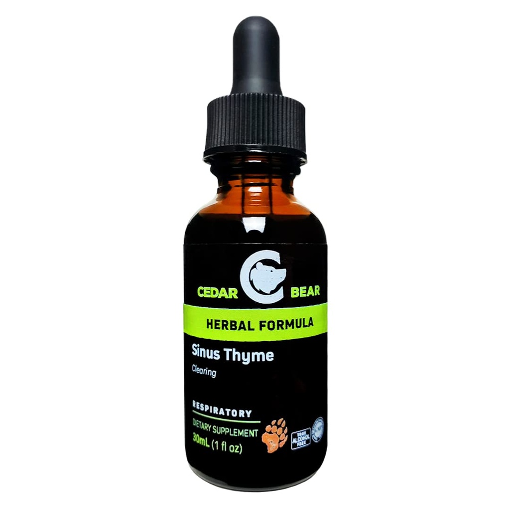Cedar Bear Sinus Thyme en flydende urte supplement, der understøtter klar funktion i sinus og forbedrer immunfunktioner 1 fl oz / 30 ml