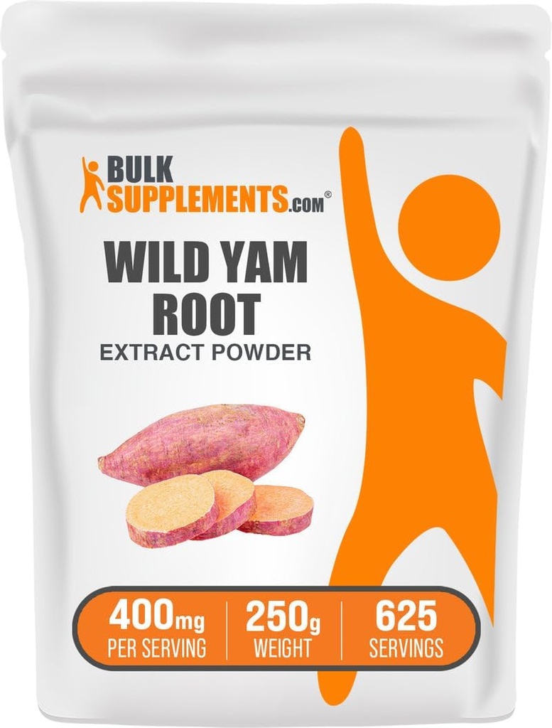 BulkSupplements.com Wild Yam Extract Powder - from Root, Herbal Supplement, Wild Yam Supplement - Gluten Free, 400mg per Serving, 250g (8.8 oz) (Pack of 1)