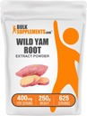 BulkSupplements.com Wild Yam Extract Powder - from Root, Herbal Supplement, Wild Yam Supplement - Gluten Free, 400mg per Serving, 250g (8,8 oz) (Pack of 1)