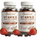 O NUTRITIONS B-vitamin Complex Vegan Gummies med vitamin B12, B7 som biotin, B6, B3 som Niacin, B5, B6, B8, B9 som folat for stress, energi og sund immunforsvar (2 Pack)
