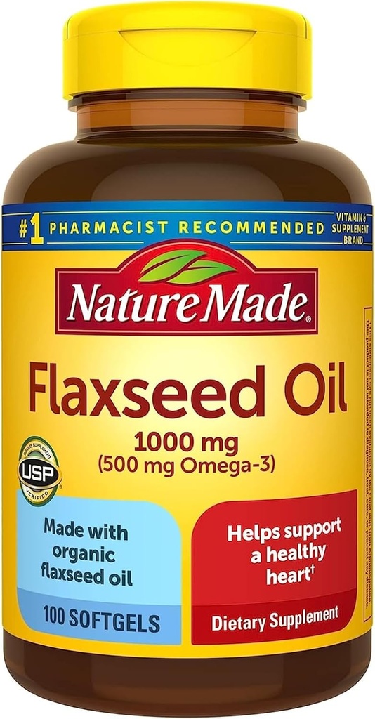 Nature Made Flaxsee Oil 1000mg, 100 Liquid Softels (pakke med 4)