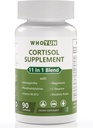 Cortisol supplement til kvinder, 11 i 1 Lavere Cortisol Blend med Ashwagandha, Phosphatidylserin, Magnesium, L- Theanin, Vegan, 90 Kapsler