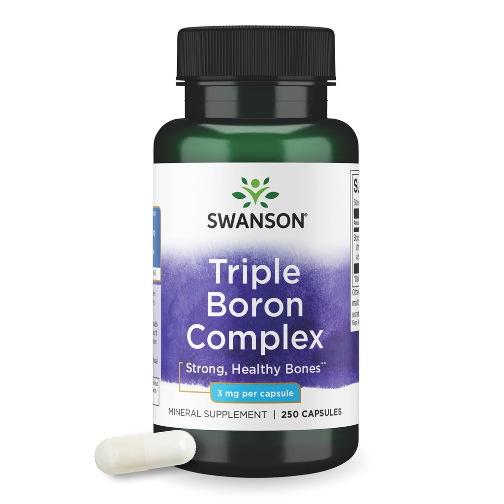 Swanson Triple Boron Complex - ben sundhed og fælles støtte mineralsk supplement - citrat, aspartat, Glycinate (250 kapsler)