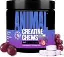 Animal Creatin Chews Tablets - Forbedret Creatin Monohydrat med AstraGin for at forbedre Absorption, Sea Salt til Tilsatte Pumper, Lækre og Praktisk Chewable Tablets - Grape
