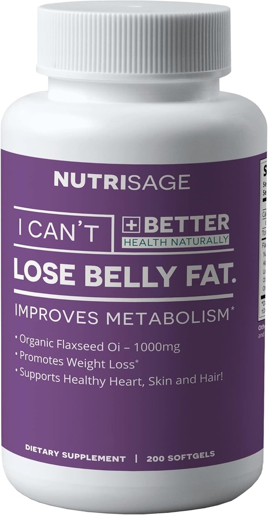 Organic Flaxseed Oil Softgel - Flaxseed Oil Capsules 1000mg. Hør Seed Oil. Fremragende kilde til Omega 3 6 9 for sundt hjerte, hud og hår