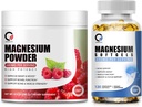 Magnesium Glycinate 400mg Softgels & 680mg Magnesium Glycinate Complex Powder for Calm, Night & Muscle Support - Vegan, Non GMO