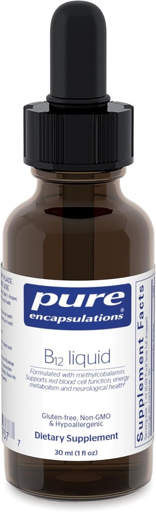 Pure indkapslinger B12 Væskeindhold 124; 1.000 mcg vitamin B12 (Methylcobalamin) supplement til støtte nerver, immunsundhed, energi, og kognitiv funktion *