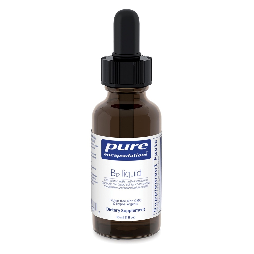 Pure indkapslinger B12 Væskeindhold 124; 1.000 mcg vitamin B12 (Methylcobalamin) supplement til støtte nerver, immunsundhed, energi, og kognitiv funktion *