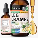 BIO KRAUTER Leg Cramps Tinktur med quinin - Ginger & Kamille Flydende Ekstrakter til Leg Cramps - Natural Alkohol & Sugar Free Formel - Vegan Drops 2 Fl.Oz.