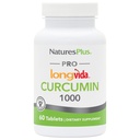 NaturePlus PRO Longvida Curcumin 1000 mg - 60 tabletter - fremmer sund gratis radikal beskyttelse - non-GMO, Vegan & Gluten Free - 60 Serveringer
