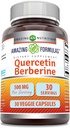 Amazing Formulas Quercetin Berberine Budding 124; 250 Mg Berberine og 250 Mg Quercetin Budding 124; Veggie Kapsler Supplements 124; Non- GMO Budding 124; Gluten Free Budding 124; Fremstillet i USA (30 Tæl)