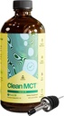 LevelUp Clean MCT Olie - 100% Captogen C8 for energi, fokus, vægthåndtering, Gut Health, Brain Superfuel - Keto Supplement for Ketogen kaffe og Ketoner - Ikke-GMO (16 oz glasflaske)