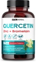 Premium High Renhed Quercetin 98% med Bromelain kapsler for maksimal potens med grøn te Ashwagandha - Understøtter den samlede sundhedsstyrke energi - 150 dages forsyning