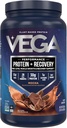 Vega Sport Vegan Protein Powder + Recovery - 30g Plant Based Protein per Serving, Mocha, 19 Servings, 5g BCAAs, Probiotics, NSF Certified, For Shakes & Smoothies, 1.8lbs (Packaging May Vary)