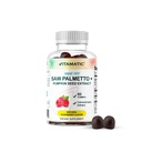 Vitamin Sugar- Free Saw Palmetto med græskar frø - 3000 mg Ækvivalent per servering - Natural Raspberry Flavor - 60 Gummies