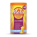 Metamucil 4- in-1 Psyllium Husk Fiber Supplement, Sugar- Free, 180 teskefulde, Orange Flavored, Daglig Fiber Pulver til fordøjelse, lavet med Plant- Based Psyllium Husk Fiber
