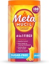 Metamucil 4-in-1 Psyllium Husk Fiber Supplement, Sugar-Free, 180 teaspoons, Orange Flavored, Daily Fiber Powder for Digestive Health, made with Plant-Based Psyllium Husk Fiber