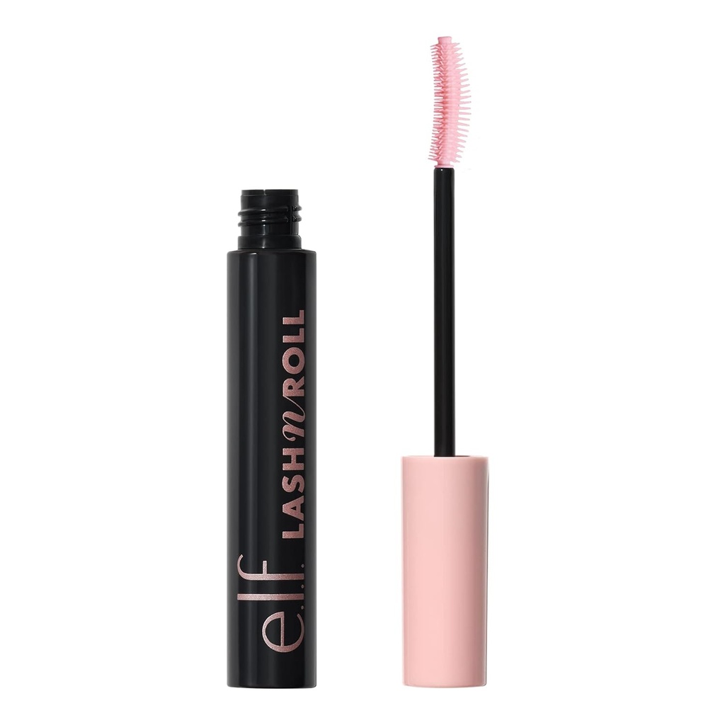 e.l.f. Lash 'N Roll Mascara, Curling Mascara For synligt opløftede Lass, Lifts & Separates Lass. Lang- varende formel, Vegan & Cruelty- Free, Pitch Black