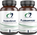 Designs for Health Saccharomyces Boulardii (60 Capsules) + ProbioSpore Spore Based Probiotic (60 Capsules) - 2 Gut Health Supplements - Shelf-Stable, Acid Resistant Digestive Probiotics