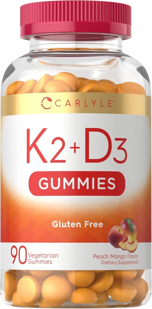 Carlyle Vitamin D3 K2 Gummies Note 124; 90 Greve Note 124; 5000 IE D3 + 100 mcg MK7